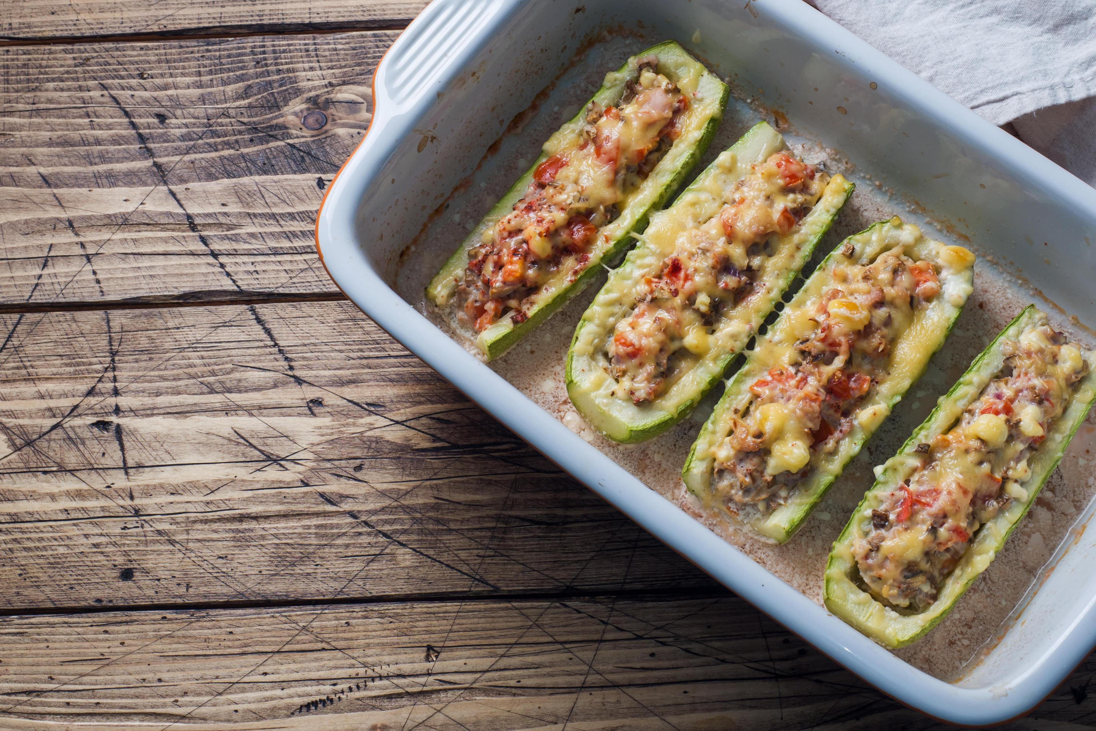 Stuffed zucchini boats